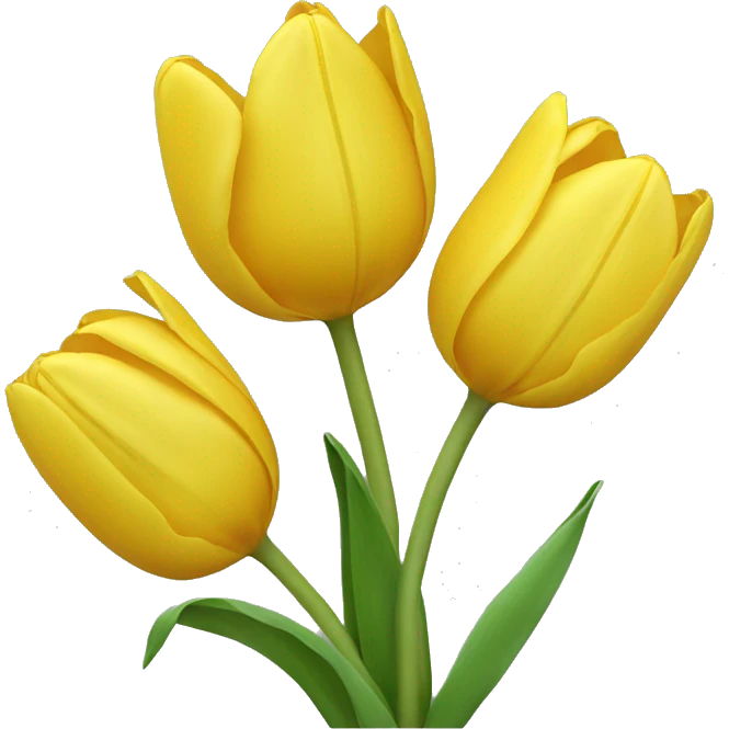 Yellow tulip  flower emoji