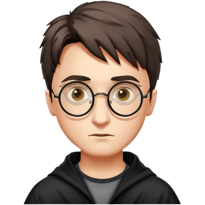 Harry Potter with round glasses and lightning scar emoji