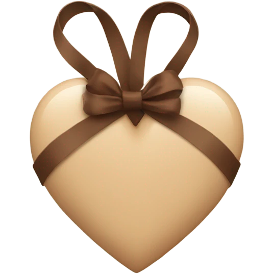 Beige heart with brown ribbon  emoji