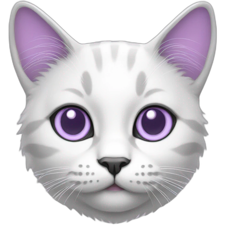 Cat, White, Showing lilac nails emoji