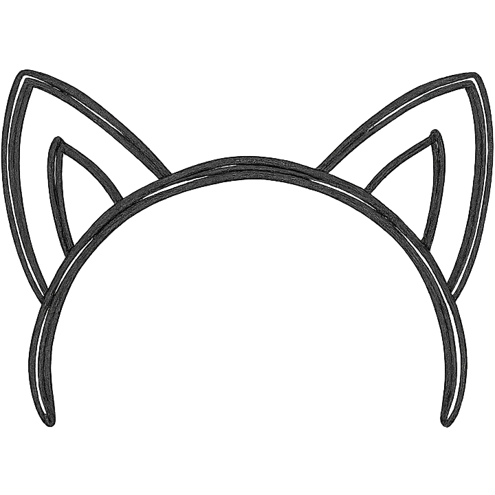 cat ears, hand-drawn outlined icon style, black lines, no fill, sketchy and whimsical emoji