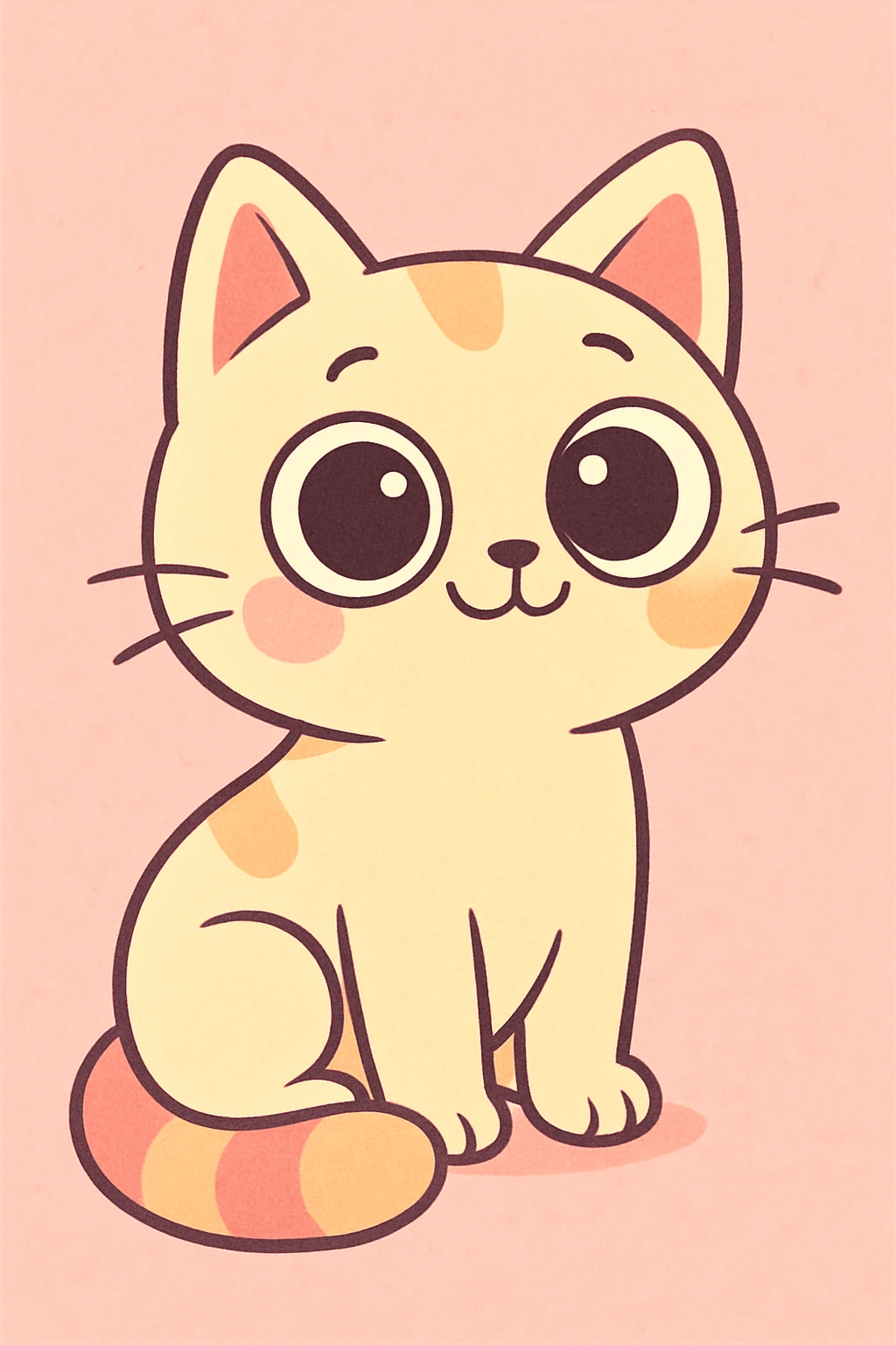 a cute cat with big eyes, soft pastel colors emoji