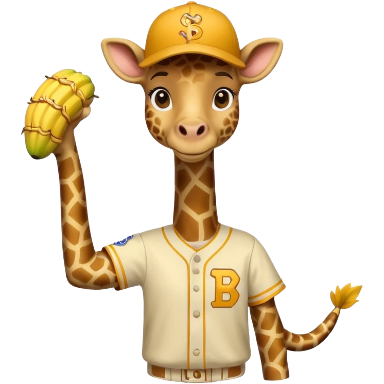 Giraffe playing baseball, but he’s the Savannah Bananas team emoji