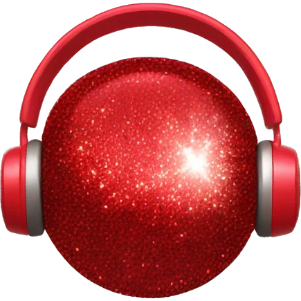 Sparkly headphones red emoji