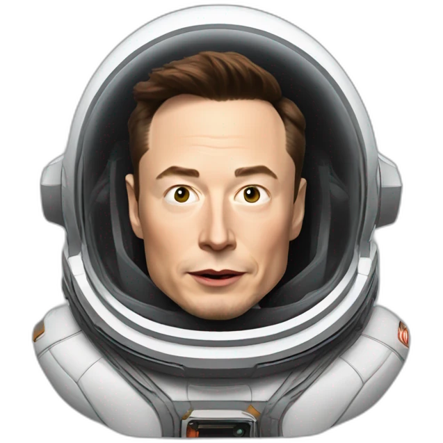 Elon musk on black fury flying to mars emoji