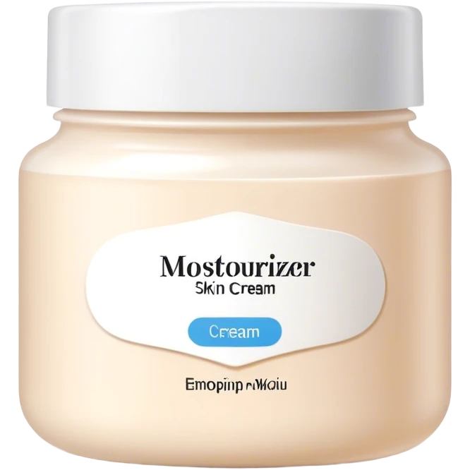 body moisturizer cream pot with label emoji