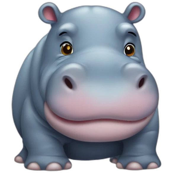 Cute little chubby Hippopotamus emoji