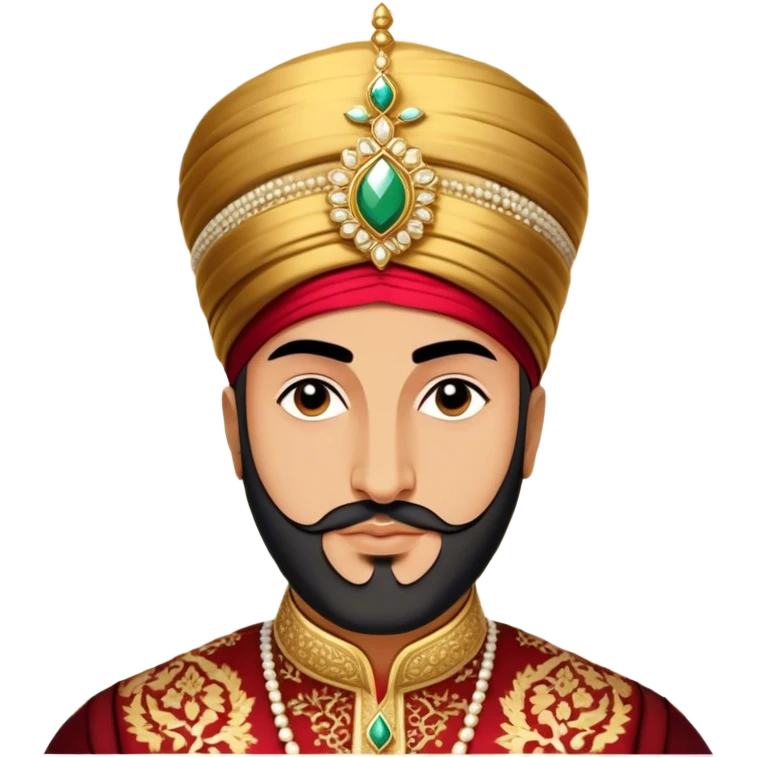 Suleiman the Magnificent – Cinematic Realistic Portrait of Suleiman the Magnificent, depicted as a regal Ottoman sultan in luxurious traditional attire with intricate patterns and a golden turban, his commanding gaze illuminated by warm, historic lighting, exuding majestic authority and timeless grandeur. emoji