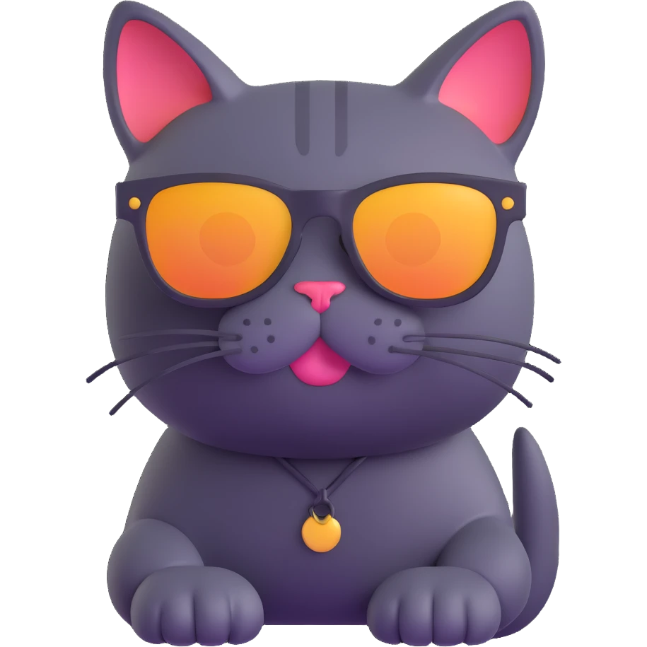 cat wearing sunglasses, playful expression emoji