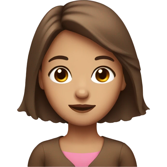 Girl with brown hair with heart eyes emoji