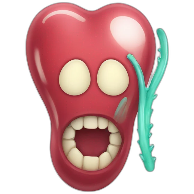 kidney with teeth emoji