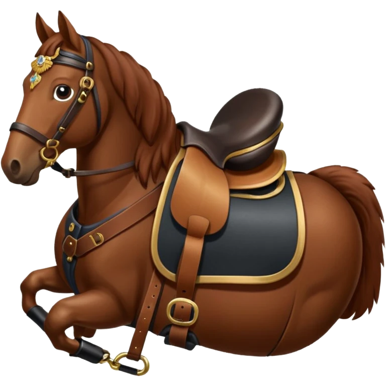 Horse with Cossack saddle emoji