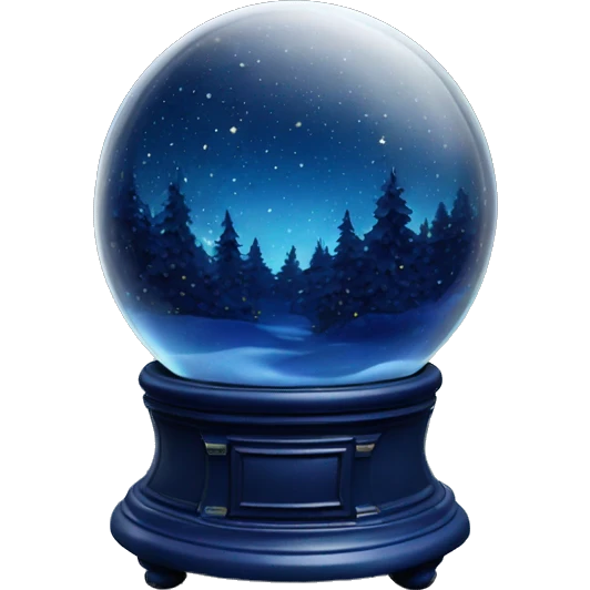 vintage dark blue rococo night sky snow globe emoji
