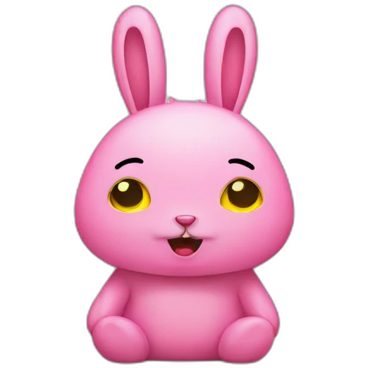 Pink rabbit crying, yellow teeshirt emoji