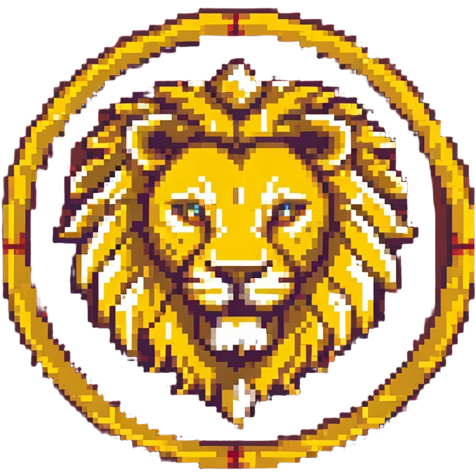 Golden lion sigil with red background, House Augustus emoji