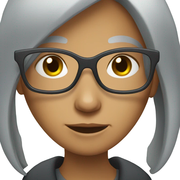 grey haired girl in glasses emoji