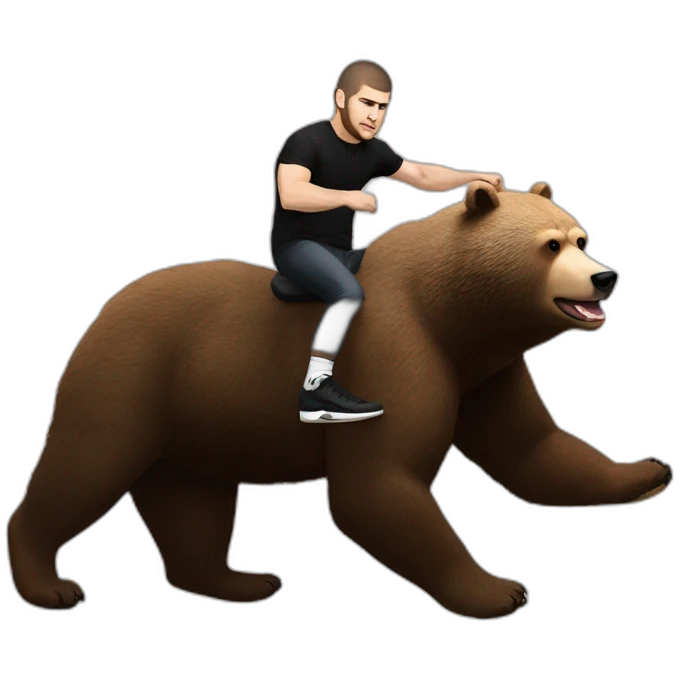 khabib nurmagomedov riding a bear  emoji