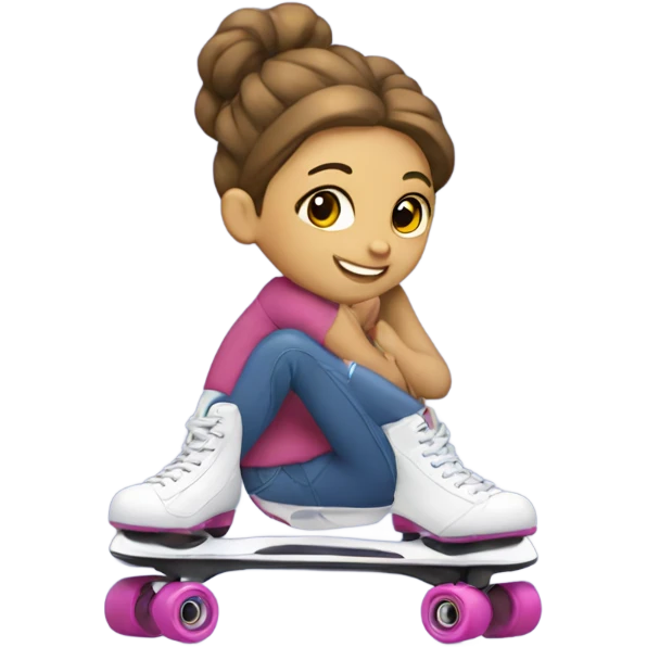 Una chica patinando con patines de cuatro ruedas  emoji
