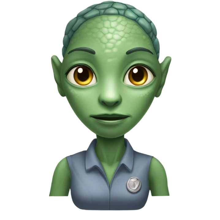 Alien reptilian woman, working emoji