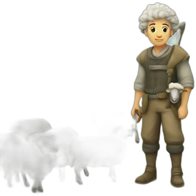 The shepherd grazing the sheep emoji