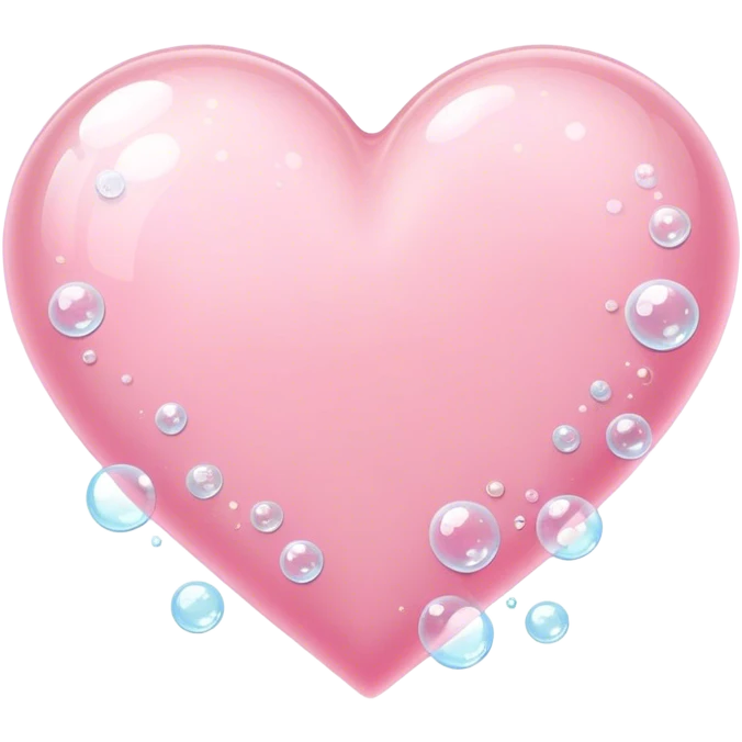 baby pink heart with bubbles emoji