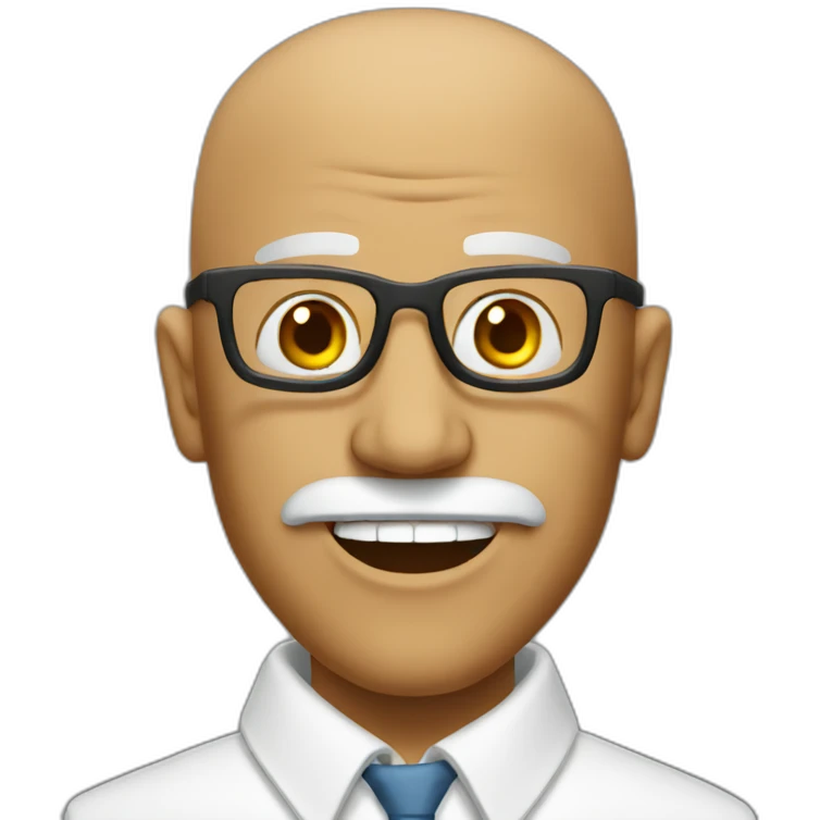 bald professor large mouth emoji