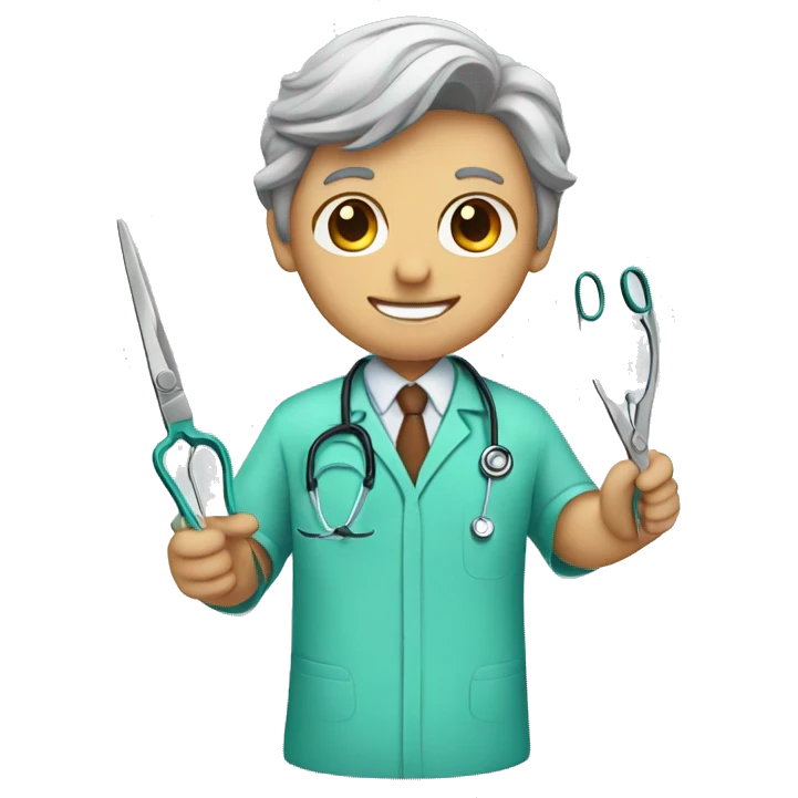 Doctor whit scissors  emoji