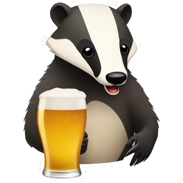 badger drinking beer emoji