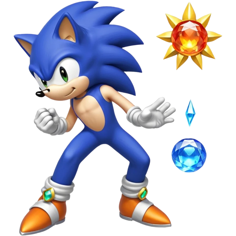 I want Sonic the hedgehog with the 7 chaos emeralds and the Goku aura transformation, where is the super Sonic aura emoji