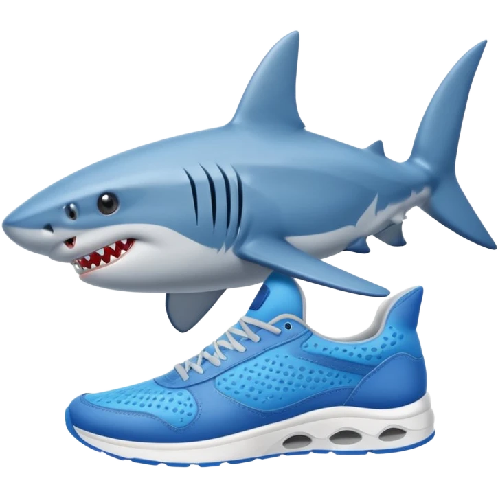 Tiburon con zapatillas emoji