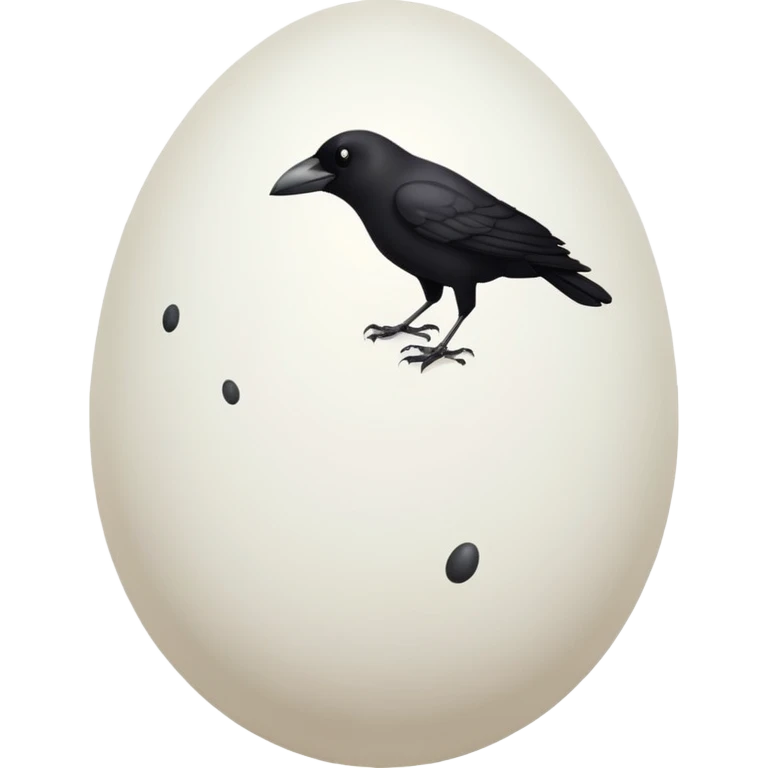 white and black crow eggs emoji