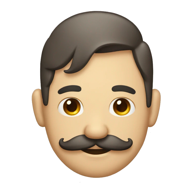 Señor con bigote levantando la mano de frente  emoji