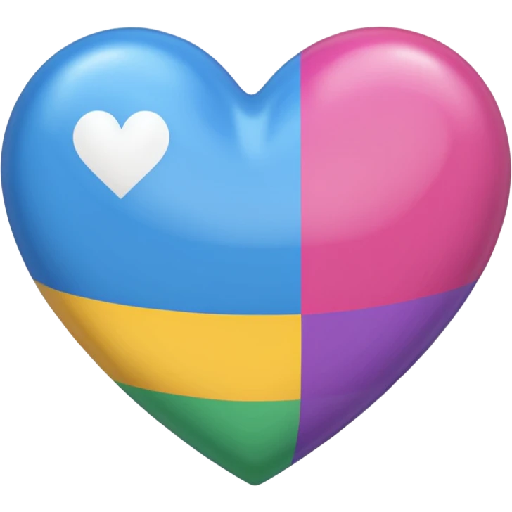 heart with omnisexual pride flag colors emoji