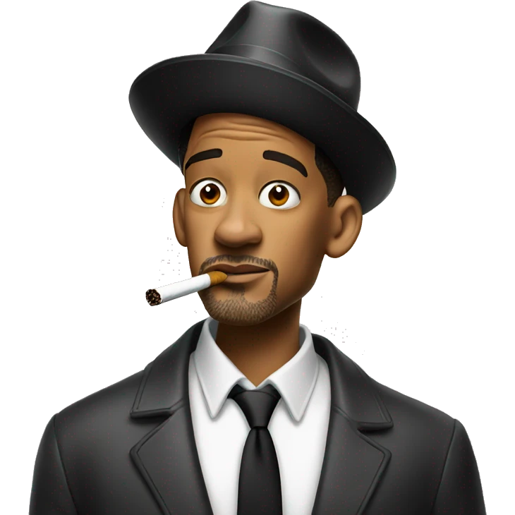 will smith with a hat smoking emoji
