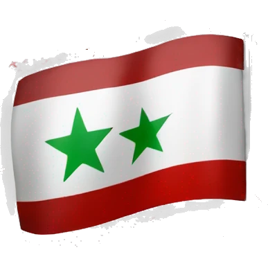 Free Syrian Flag with red stars emoji