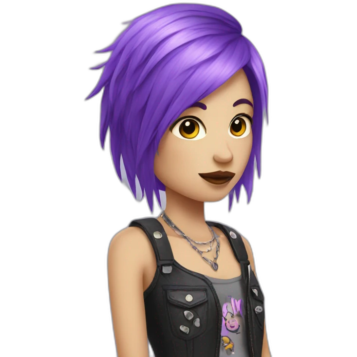 Violet hair punk girl emoji