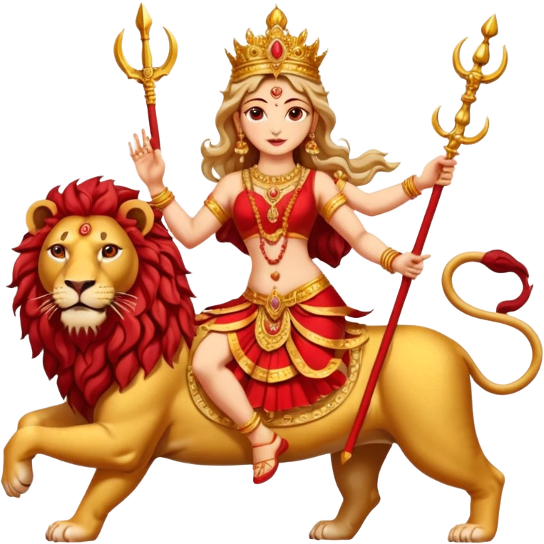Divine Mother Durga & Lion. emoji