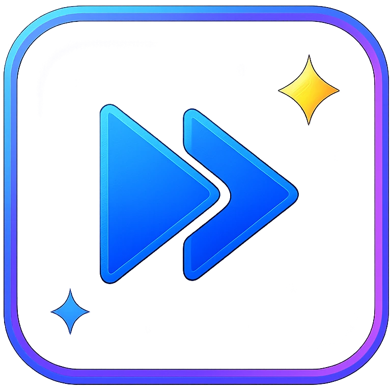 previous song icon with dark purple, blue, and black base, bright accents, complex gradients, stars, bright neon border, modern clean previous song symbol, glow and lighting effects, sophisticated futuristic icon style emoji