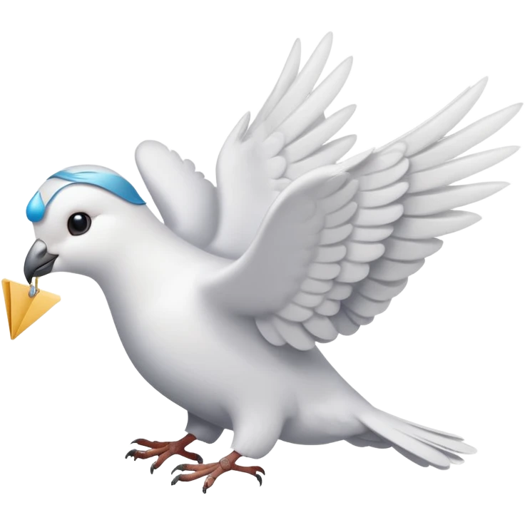 a dove flies with a letter emoji