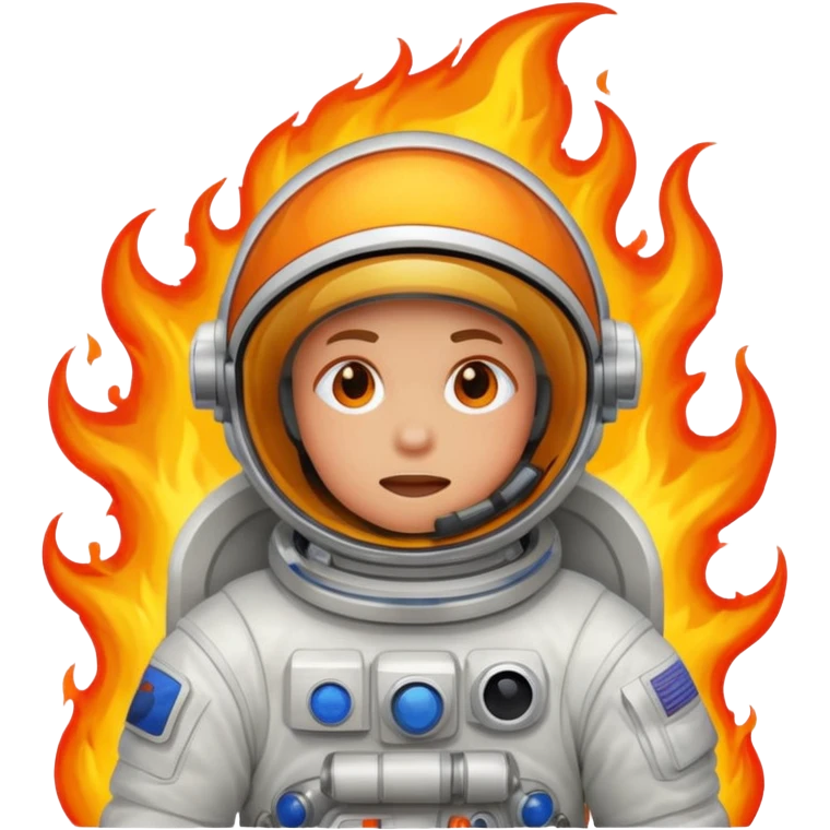astronaut breathing flames emoji