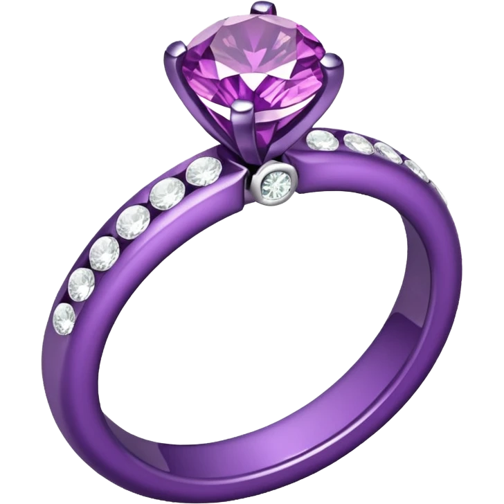 anel de casamento branco e roxo emoji