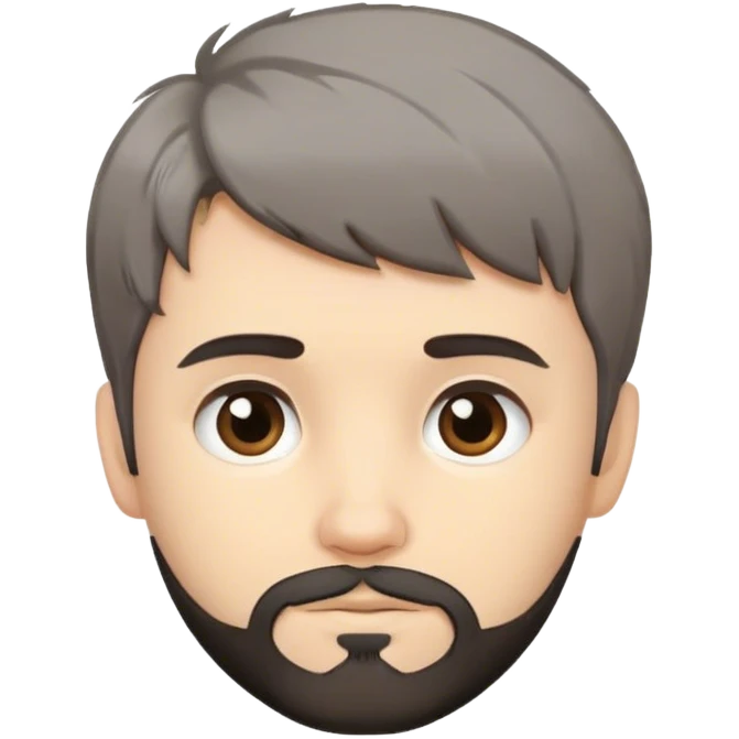 Cute white male, short dark colored hair and facial hair short shaggy hair emoji