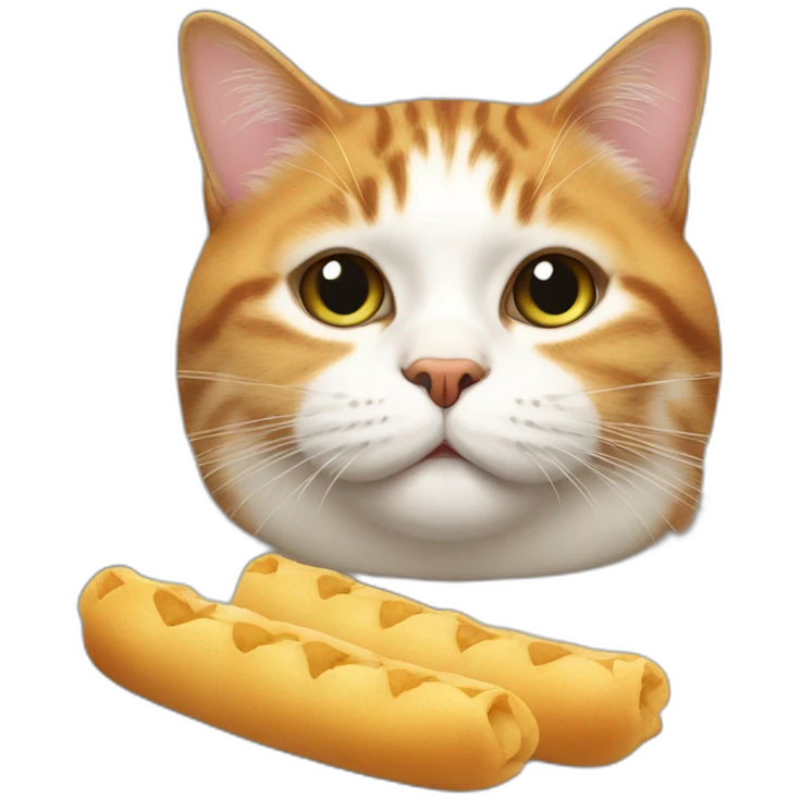 a fat cat that eats food emoji