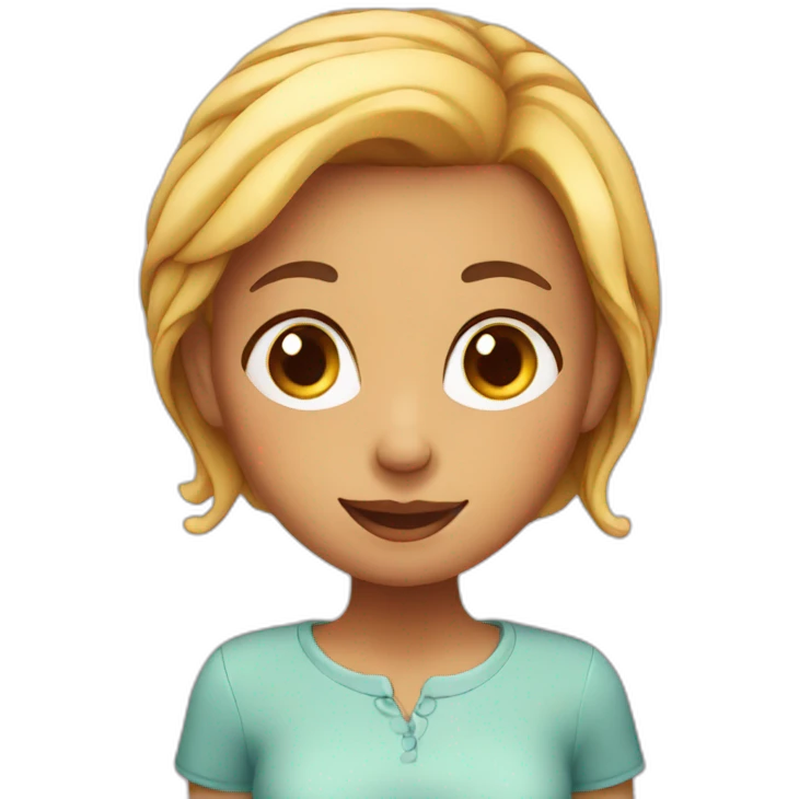 Girl with a cake emoji