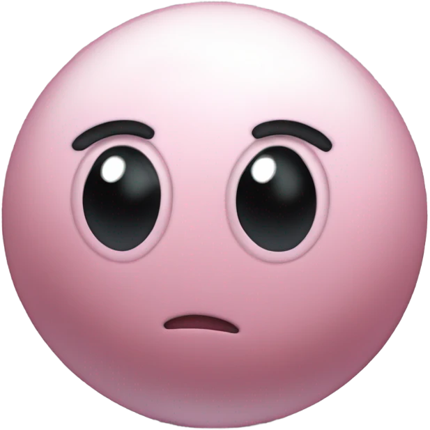 Metal cute black eyes Kirby ball driving on 4 car wheels emoji