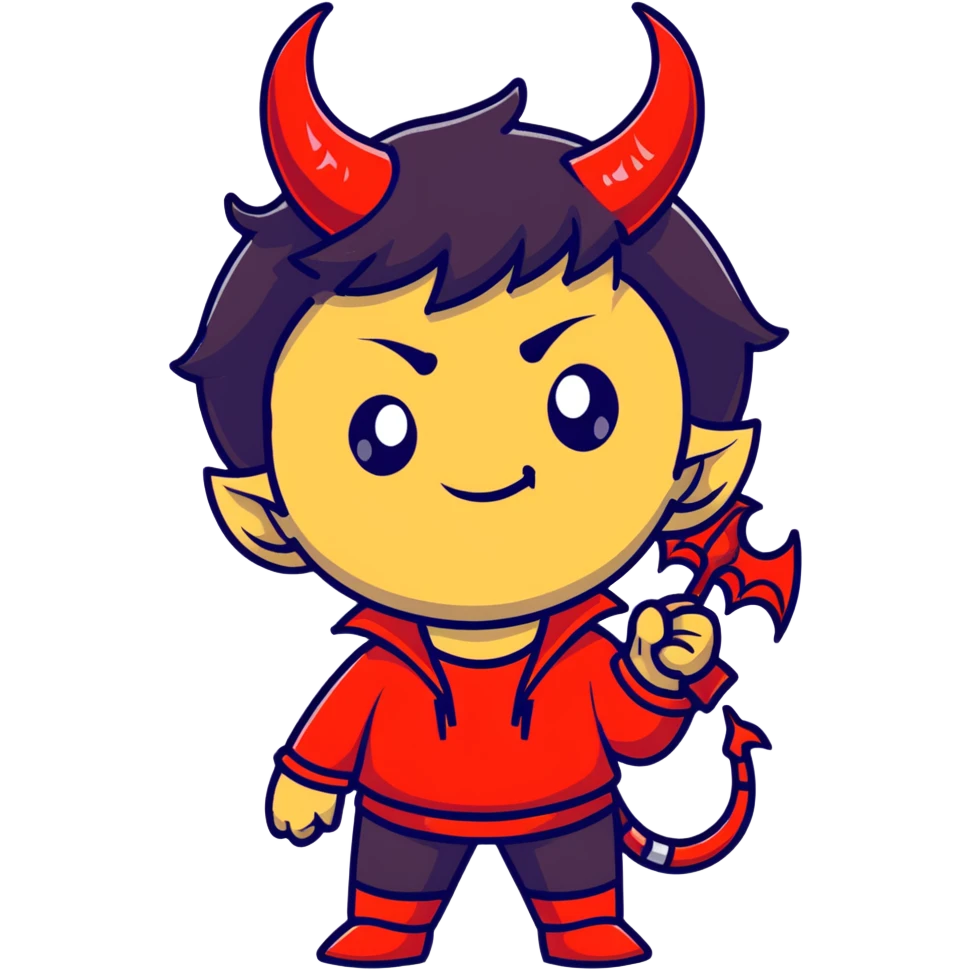 Mischievous anime devil boy emoji