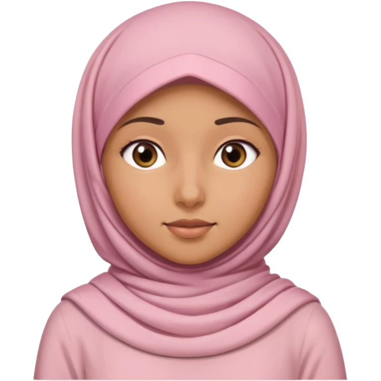بنت ذات بشره حنطيه محجبه لابسه وردي فاتح emoji