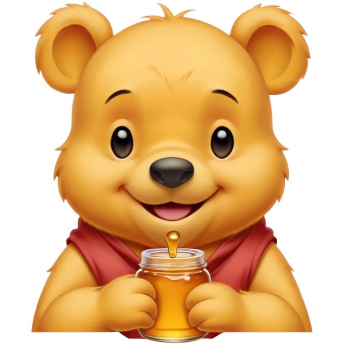 Winnie the Pooh smiling and blushing  emoji