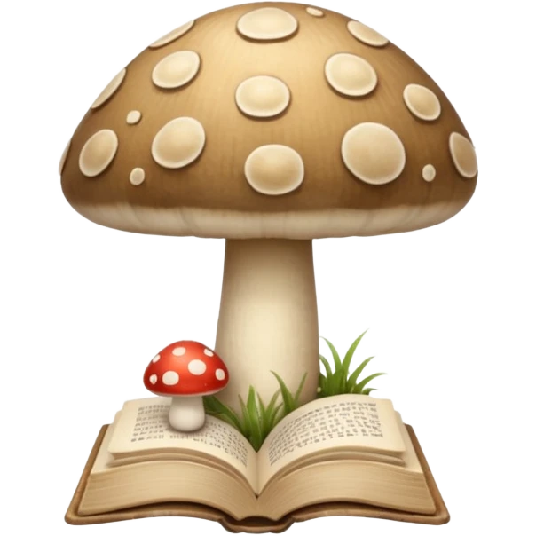 Cozy aesthetic beige mushroom and book emoji