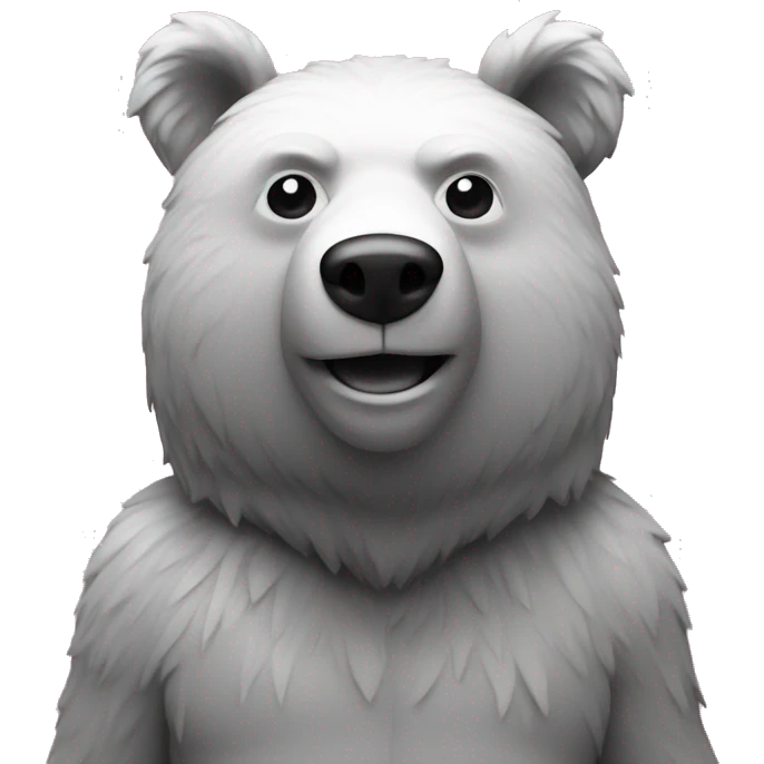 Bear with pink bw emoji
